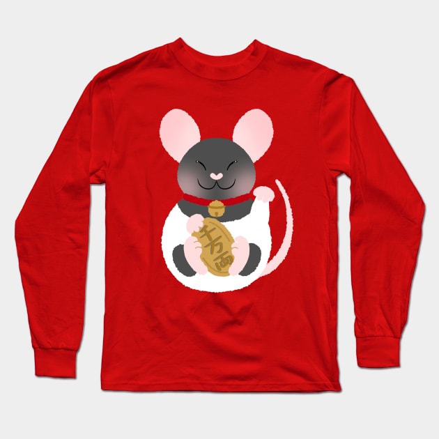 Lucky Rat Hooded Long Sleeve T-Shirt by Ratfrens